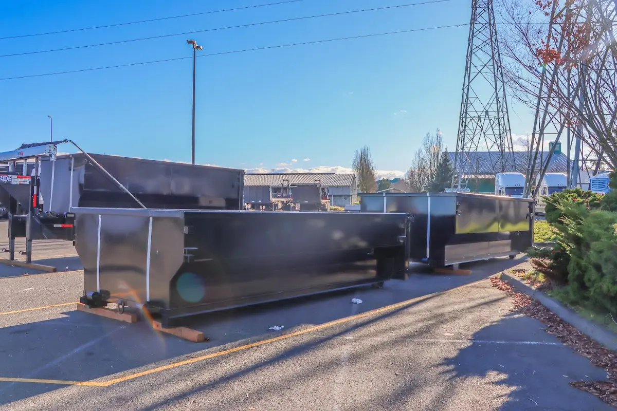 Roll-off dumpster ready for waste disposal at job site for Estate Cleanout Dumpster Rental in Sunny Isles Beach